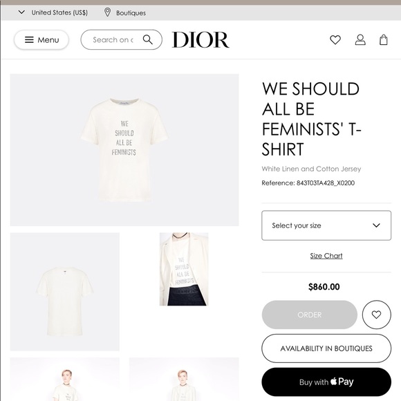 NWT We Should All Be Feminists Feminism Tee Top - Picture 5 of 6